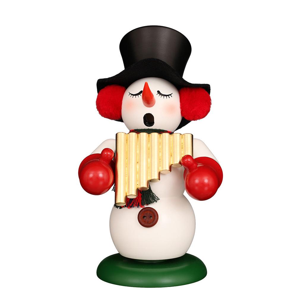 Christian Ulbricht Incense Smoker - Snowman With Pan Flute - 9.4