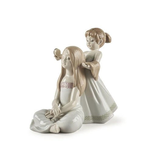 Lladro Combing Your Hair Sculpture