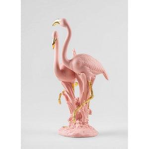 Lladro The Flamingos Sculpture - Pink