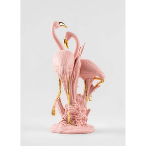 Lladro The Flamingos Sculpture - Pink