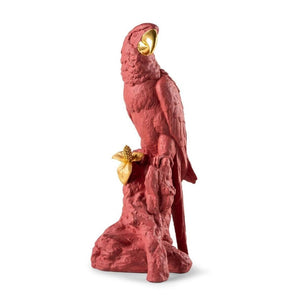 Lladro Macaw Bird Sculpture - Red-Gold - Limited Edition