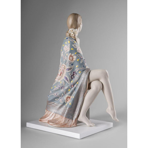 Load image into Gallery viewer, Lladro Nude with Shawl - Metallic Sculpture
