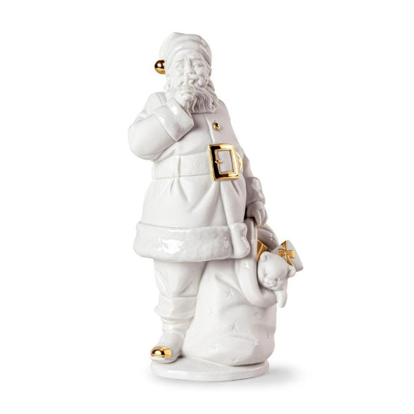 Load image into Gallery viewer, Lladro Santa is Here Sculpture - White-Gold
