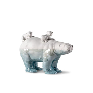 Lladro Mummy Bear and Babies - Underwater Sculpture