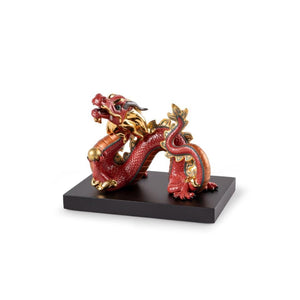 Lladro Dragon Sculpture - Red - Limited Edition
