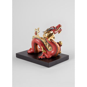 Lladro Dragon Sculpture - Red - Limited Edition