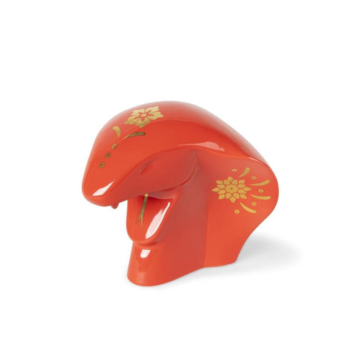 Lladro The Snake Sculpture - Red - Gold