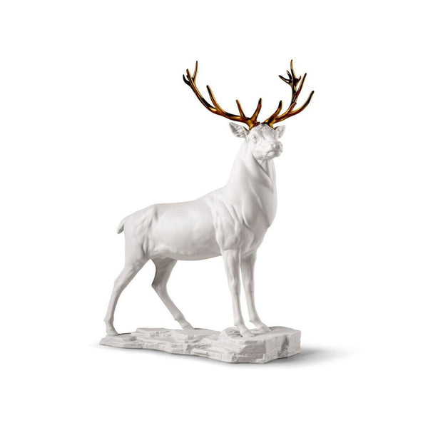 Load image into Gallery viewer, Lladro Deer Sculpture - White-Copper
