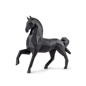 Lladro Horse Sculpture - Matte Black