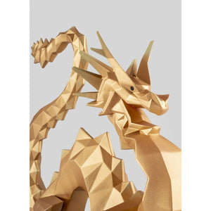 Lladro Dragon Sculpture - Golden - Limited Edition