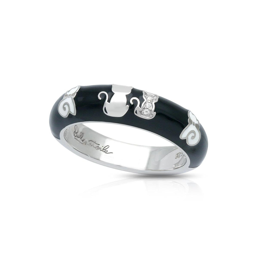 Belle Etoile Cats Ring - Black
