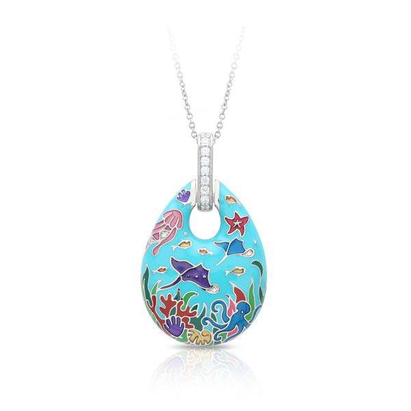 Belle Etoile Manta Ray Pendant - Blue & Multi Color