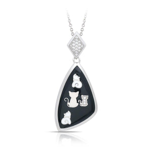 Belle Etoile Cats Pendant - Black