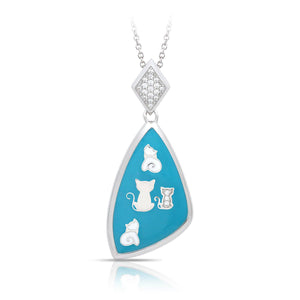 Belle Etoile Cats Pendant - Turquoise