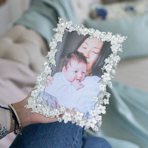 Addison Ross Silver & White Flower Frame - 5 x 7 in