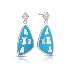 Belle Etoile Cats Earrings - Turquoise