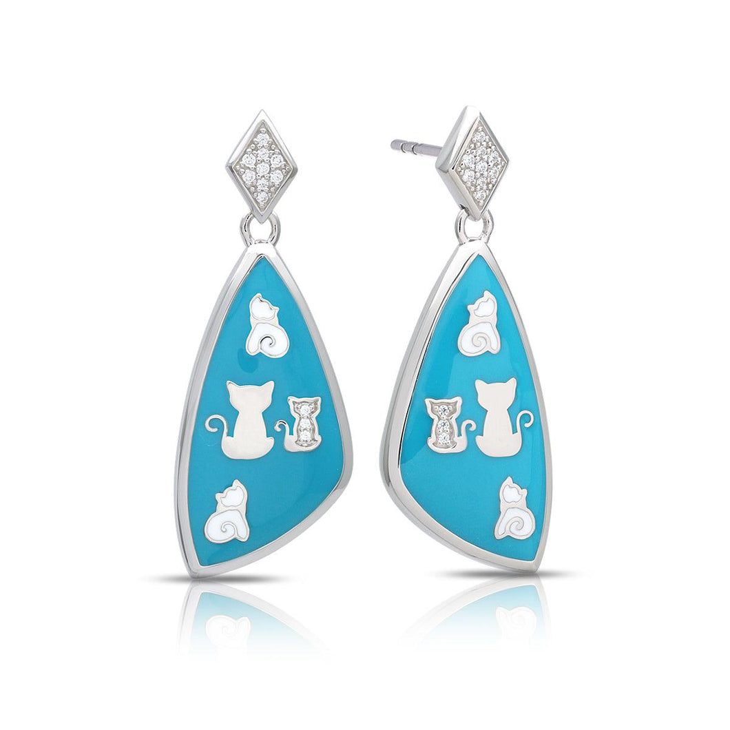 Belle Etoile Cats Earrings - Turquoise