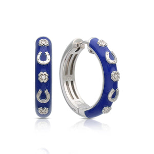 Belle Etoile Lucky Horseshoe Earrings - Blue