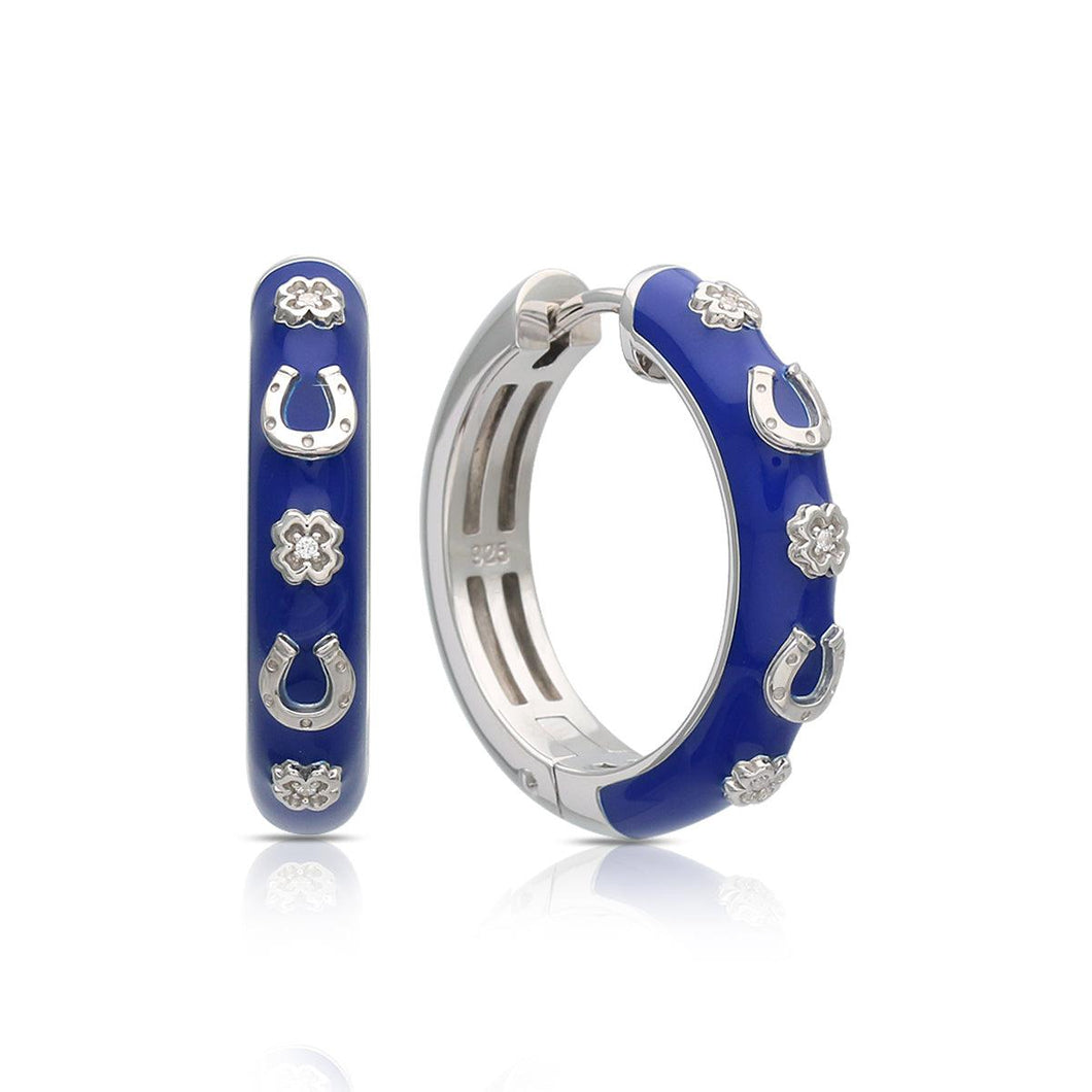 Belle Etoile Lucky Horseshoe Earrings - Blue