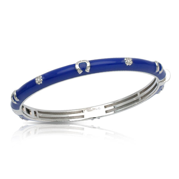 Load image into Gallery viewer, Belle Etoile Lucky Horseshoe Bangle - Blue
