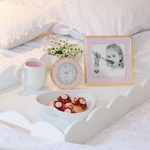Addison Ross Pastel Pink & Gold Alarm Clock