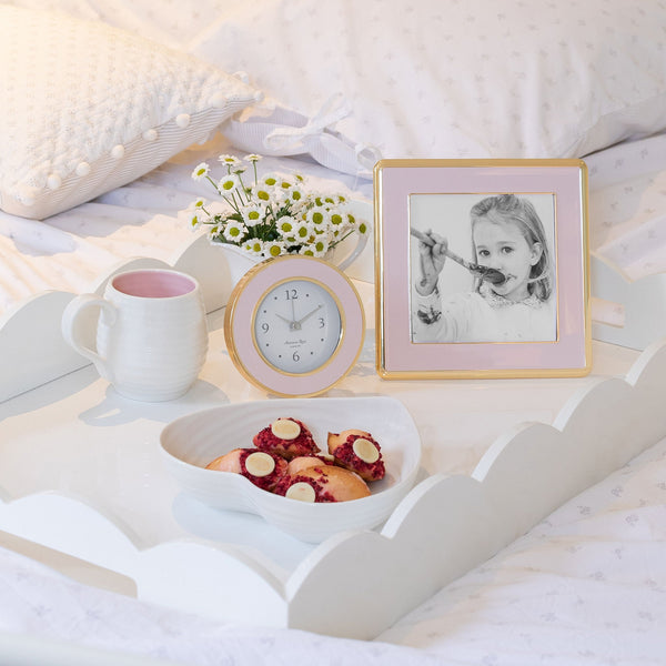 Load image into Gallery viewer, Addison Ross Pastel Pink &amp; Gold Alarm Clock
