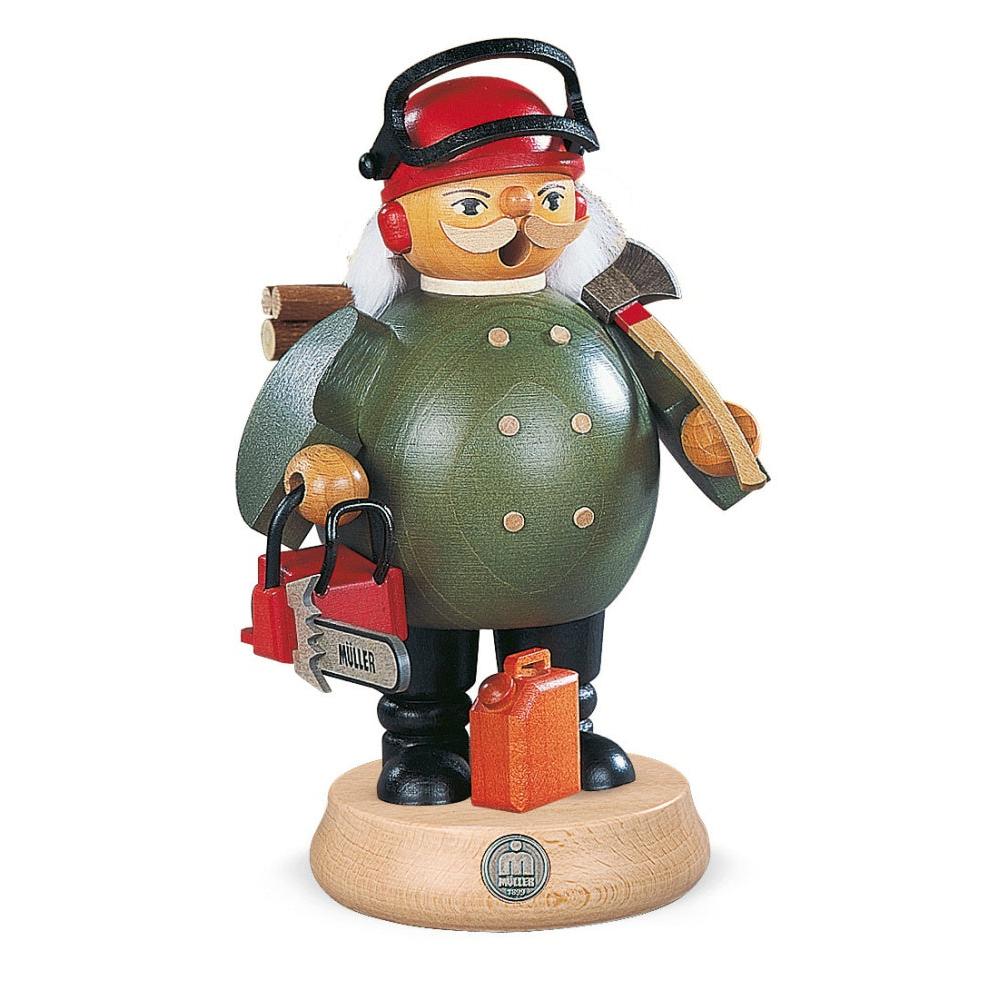 Müller - Mueller - Smoking Man Forest Worker, Male With Power Saw - Incense Smoker