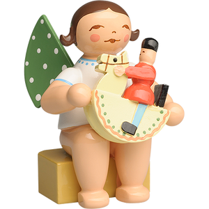 Wendt & Kuhn Angel, Small, with Little Horseman Figurine
