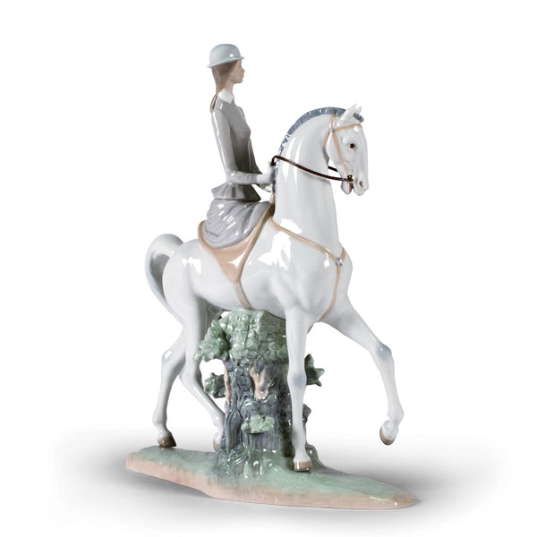 Load image into Gallery viewer, Lladro Woman on Horse Figurine
