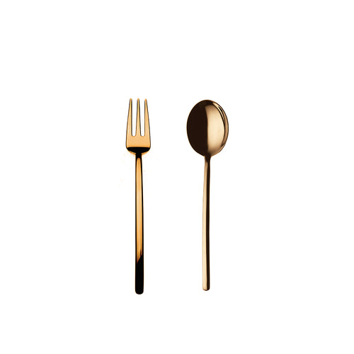 Mepra Serving Set(Fork & Spoon) Due Oro