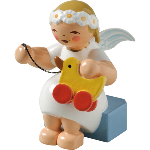 Wendt & Kuhn Marguerite Angel, Sitting, with Toy Duck Figurine