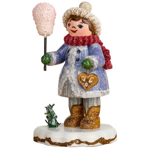 Hubrig Volkskunst Winter Girl with Cotton Candy 6.5cm Figurine