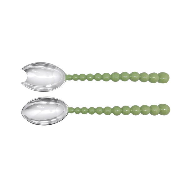 Load image into Gallery viewer, Mariposa Pearled Green Salad Servers

