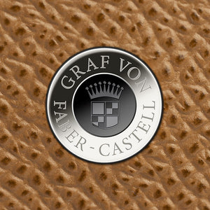 Graf von Faber-Castell Standard Case For 2 Pens with Zipper Epsom, Cognac