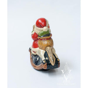 Vaillancourt Folk Art - Rocking Horse Santa - Chalkware Figurine