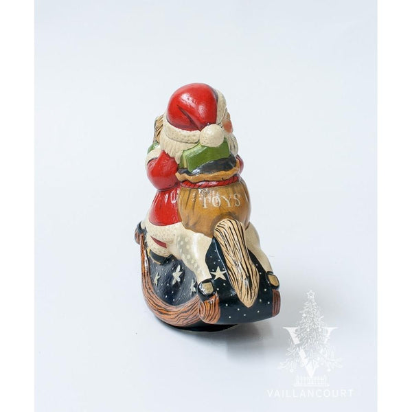 Load image into Gallery viewer, Vaillancourt Folk Art - Rocking Horse Santa - Chalkware Figurine
