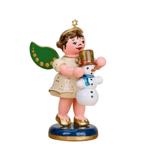 Hubrig Volkskunst Angel with Snowman Figurine