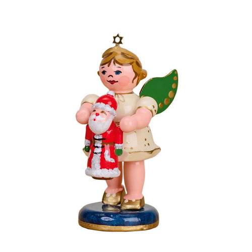 Hubrig Volkskunst Angel with Santa Claus Figurine