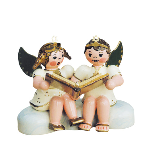Hubrig Volkskunst Pair of Angels with Book Figurine