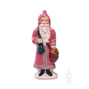 Vaillancourt Folk Art - Father Christmas with Walnuts in Sack - Chalkware Figurine