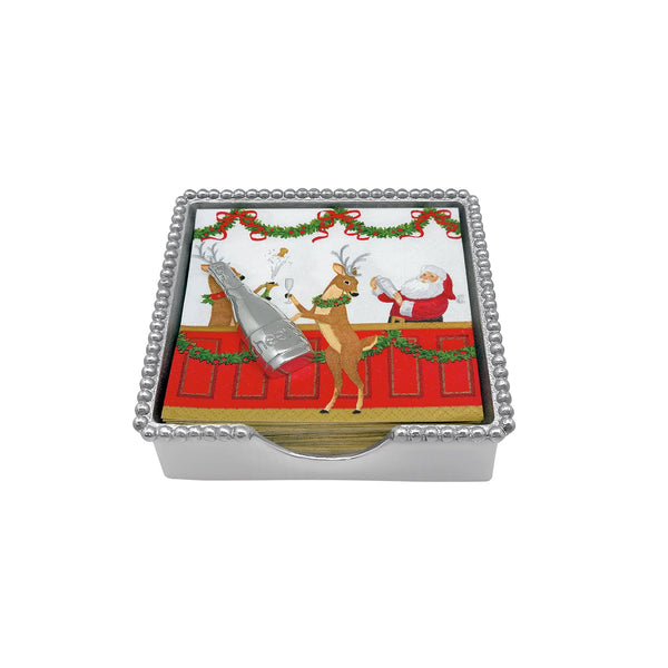 Load image into Gallery viewer, Mariposa Champagne (1248) Beaded Napkin Box Set
