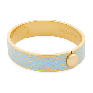 Halcyon Days Honeycomb Forget-me-not & Gold Bangle