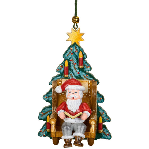 Hubrig Volkskunst Santa with Christmas Story 10cm Hanging Ornament
