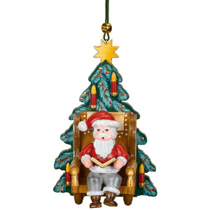 Hubrig Volkskunst Santa with Christmas Story 10cm Hanging Ornament