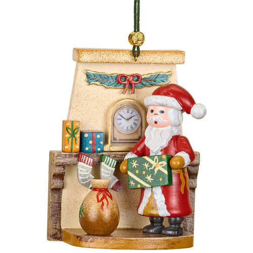 Hubrig Volkskunst Santa with Presents 8cm Hanging Ornament