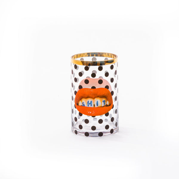 Load image into Gallery viewer, Seletti Glass Vase Shit Pois Cylindrical small
