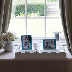 Addison Ross Silver Trim, Aqua Blue Enamel Picture Frame - 4 x 6 in