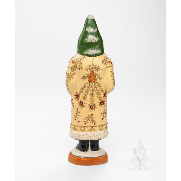 Load image into Gallery viewer, Vaillancourt Folk Art - Pale Yellow Kissing Ball Santa - Chalkware Figurine
