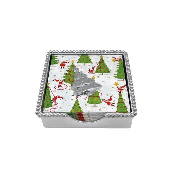 Load image into Gallery viewer, Mariposa Holiday Tree (1574) Beaded Napkin Box Set
