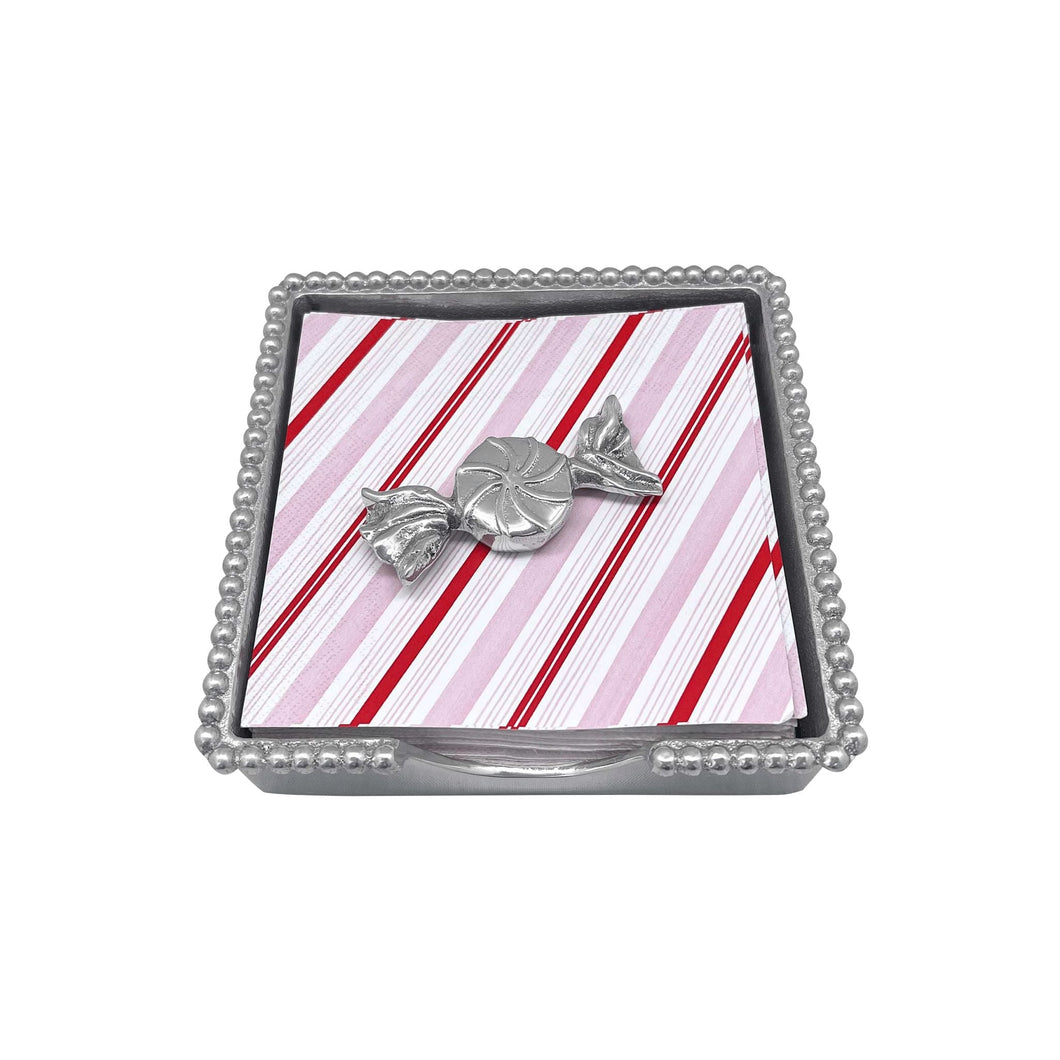 Mariposa Peppermint (1604) Beaded Napkin Box Set